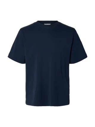 SELECTED MEN - SLMTAJ MID WGT PEACH SS O-NECK TEE NOOS Sky Captain - Gr. - M