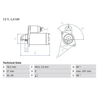 Bosch Anlasser 1,4 kW Audi 100 80 A4 A6 A8 Coupe VW Passat 0986016780