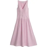 Bhoem Midikleid Midikleid aus Baumwollpopeline, geraffte Taille (1-tlg)