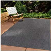 TaraCarpet Teppich Tara Carpet Columbia Meliert In & Outdoor auch für die Küche, rechteckig, Höhe: 5 mm, Balkon Terrasse Wintergarten anthrazit meliert Esszimmer 67x180