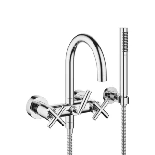 Dornbracht Wannen 2 Griff Armatur Tara. 2513389200 chrom, Kreuzgriffe, mit Garnitur