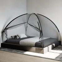 vidaXL Moskitonetz, Moskito-Netzzelt Mongolisch 220 Schwarz 200x180x135 cm
