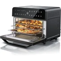 Arendo Minibackofen Heißluftfritteuse 25 L Edelstahl, Multifunktionsofen, Airfryer 1800 W, XXL Heißluftfritteuse 25L, Multifunktionsofen mit Zubehör