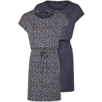 DENIMFY Sommerkleid Damen Kleid DFBella A-Linie Kurzarm Sommerkleid mit Rundhals-Ausschnitt