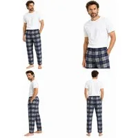Rungassi Pyjamahose GIANVAGLIA Basic Herren Pyjamahose Schlafanzughose 752 Blau XL