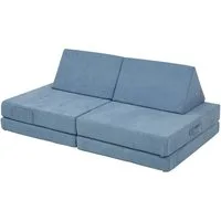 en.casa Kindersofa, 5 Teile, Spielsofa »Norhulta« Cord Blau