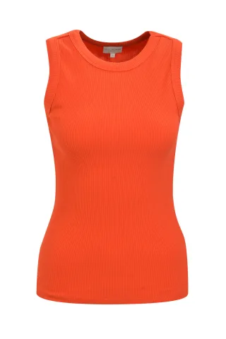 Milano Italy - round neck sleeveless top red - Gr. - S