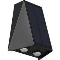 Arnusa LED Außen-Wandleuchte Solar Wandleuchte Wandstrahler Wandlampe LED UP-Down kabellos, Tageslichtsensor, LED fest integriert, Warmweiß