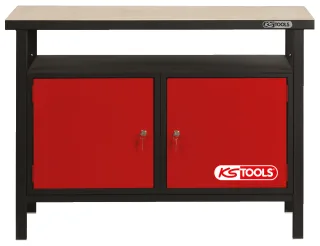 KS Tools Profi-Werkbank mit 2 Türen, H840xB1200xT600mm - 865.0002