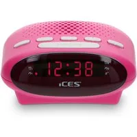 Lenco Radiowecker ICR-210 Pink modernes Uhrenradio mit LED Display & Batterie, erhältlich in 4 Farben