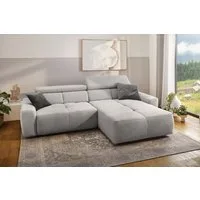 Jockenhöfer Gruppe Ecksofa Unos L-Form, B: 299 cm, mit 60 cm elektr. Sitztiefenverstellung, 140kg Belastbarkeit, USB-Anschluss, Kopfteilverstellung & Zierkissen