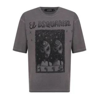 DSquared2 - "El" T-Shirt für Herren, lose Passform (Anthrazit)