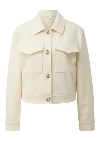 s.Oliver Red Label - Strukturierte Jacke aus Interlockjersey mit Brusttasche beige - Gr. - 36