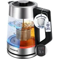 Aigostar Wasserkocher 5 präzise Temperatureinstellungen, Keramikbeschichtung, Kalkfrei, 1.7 l, 2200 W, Keramikbeschichtung, Schnelles Kochen, Warmhaltefunktion, BPA-frei