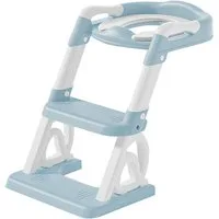 JEOBEST Toilettentrainer Toilettensitz Kinder mit Treppe, Faltbarer Kinder Toiletten Trainer, (Toilettensitz 2 in 1, Tritthocker, Rutschfestes)mit Gepolstertem Sitz