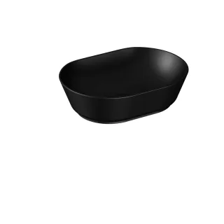 VitrA Geo Aufsatzschale oval 55 x 40 cm ohne Hahnloch ohne Überlaufloch Schwarz Matt,7427B083-0016 7427B083-0016