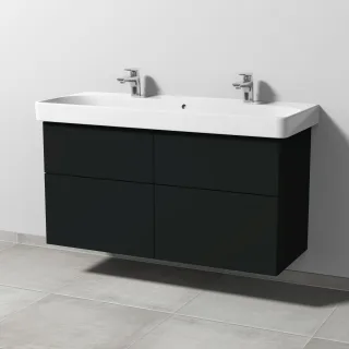 Sanipa 3way Waschtischunterbau zu Geberit Smyle Square Waschtisch mit 4 Auszügen, Vulkan-Matt SP6731V