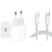 Ventarent Schnellladekabel USB C für iPhone 11, 12, 13, 14, Pro, X, Max, Mini USB-Ladegerät (2,22 mA, Set, 2-tlg., 1 x Adapter 20 Watt + 1x Ladekabel USB-C auf Lightning, Fast Charging)