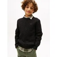 Tommy Hilfiger Strickpullover COTTON CABLE SWEATER für Kinder bis 16 Jahre, mit Zopfmuster