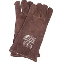 Nitras Hitzeschutzhandschuhe Grillhandschuhe hitzebeständig Leder Backhandschuhe Ofenhandschuhe (Packung, 1-St., Gr 10) Hitzebeständig/robust