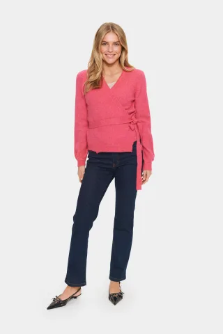 Strickjacke LarnaSZ Gerade Passform pink