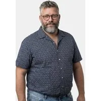 Men Plus Kurzarmhemd Hemd Halbarm Minimalmuster Cubakragen Cuba Fit