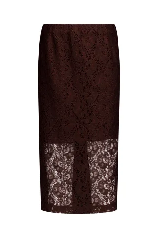 Studio Anneloes - Alissa lace skirt espresso - Gr. - S
