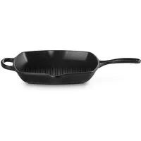 LE CREUSET Grillpfanne Grillpfanne Signature quadratisch schwarz matt 26cm