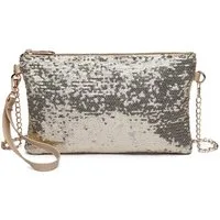 Miss Lulu Umhängetasche Damen Clutch mit Pailletten – Kleine Kettentasche für Party