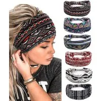 Zaewry Haargummi Haarband Damen Stirnband Damen 6er Pack, 15cm Extra Breit, 6-tlg., Haarbänder Dünn, Elastische Kopftuch Weiche Mehrfarbig Headband