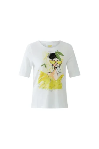 Oui - T-Shirt optic white - Gr. - 42