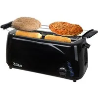 Zilan Toaster ZLN-2713, 2 lange Schlitze, für 4 Scheiben, 1400 W, mit Brötchenaufsatz