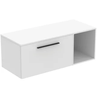 Ideal Standard Möbel-Set 120cm i.life B 1 Auszug 1 off.Fach Gr.Schwarz Weiß matt, T5758DU T5758DU