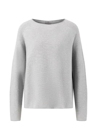 FYNCH-HATTON - PULLOVER O-NECK FINE COTTON silver grey - Gr. - XXL