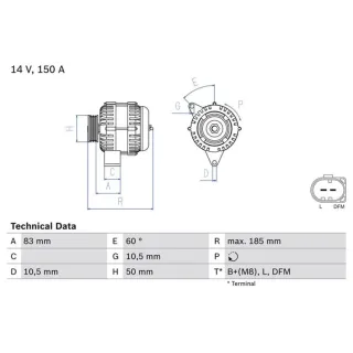 Bosch Lichtmaschine 150A Mercedes C-Klasse Clk M-Klasse Slk 0986047560