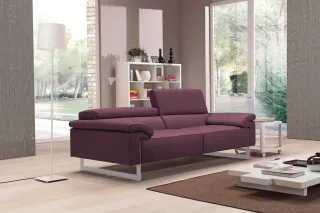 Egoitaliano 2,5-Sitzer "Malika, Designsofa mit hohem Sitzkomfort, edel und bequem" inkl. Kopfteilverstellung und chromfarbenen Metallfüßen