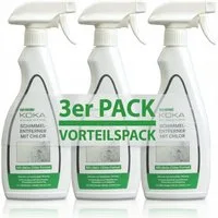 KOKA 3x Flasche Schimmelentferner mit Aktiv Chlor 1,5L Schimmelentferner (3-St. 3x Flasche Anti Schimmel-Spray Schimmel-Reiniger Bleich-Effekt Wand Boden Fugen)