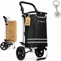 Albatros International Einkaufstrolley Groß Einkaufsroller mit großer Tasche, Thermo-Innenbeutel, 50 l, Sichtfenster für Einkaufszettel Faltbar klappbar mit Rädern