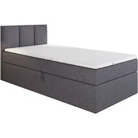 A&J MöbelLand GmbH Boxspringbett Einzelbett NASI mit Bettkasten, Topper und gepolstertem Kopfteil. (Boxspringbett mit Bettkasten und gepolstertem Kopfteil. Inclusive Topper !, TOP ANGEBOT), Länge 208 cm Höhe 106 cm