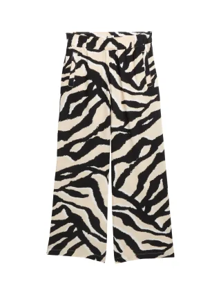 Tom Tailor - Culotte Hose abstract beige zebra - Gr. - 38/28