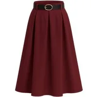 Mississhop A-Linien-Rock A-Linien-Rock Eleganter Faltenrock mit Gürtel – mittellang Gr. 38-40