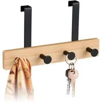 relaxdays Türgarderobe mit 4 Hake, Türen, schwarz