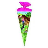 Livepac Office Schultüte Schultüte / Zuckertüte / Länge: 25cm / rund / "Pferdekoppel"