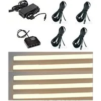 XENON LED Dekolicht 3326 LED Regal Beleuchtung 5x,75cm inkl. Netzteil Lichtfarbe WarmWeiß, Xenon / Warm Weiß