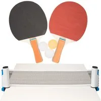 TSB Werk Tischtennisschläger Tischtennisnetz + Tischtennisschläger, Tischtennisbälle, Tischtennisset, 6tlg, Set