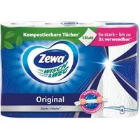 ZEWA Papierküchenrolle Wisch&Weg Original (4-St), 2-lagig, weiß, 45 Blatt/Rolle