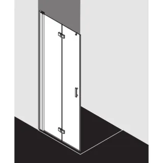 Kermi Diga Pendel-Falttür DI2YL08020VAK 80x201,7cm, silber hochglanz, ESG klar, links