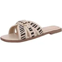 Ital-Design Elegante Slipper für Damen – Komfortabel & Stilvoll Pantolette (89542709) Blockabsatz Pantoletten in Beige