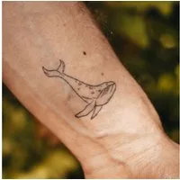 Inkster Schmuck-Tattoo Einfacher Wal Tattoo, wasserfestes temporäres Tattoo, 2 Wochen Halt