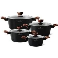 Edenberg Topf-Set Klassische schwarze Töpfe, in 4 verschiedenen Größen und in 4 Farben, Aluminium, Keramik (Gönnen Sie sich stilvolles Kochen auf höchstem Niveau – mit diesem eleganten Topfset, das Design, Qualität und Funktionalität perfekt vereint.